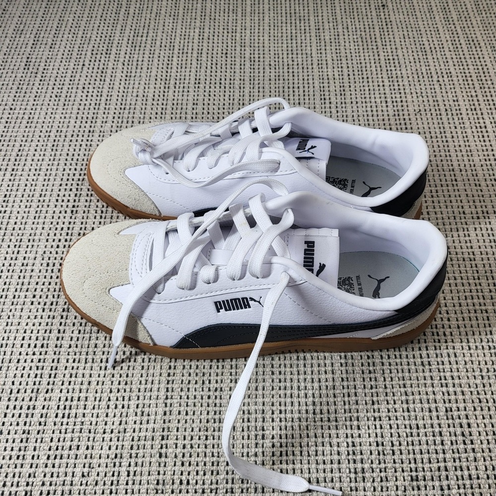 PUMA Shoes Womens Size 8 White Black Gum Sole Low Top Casual Sneakers 397636-04 - Picture 3 of 7